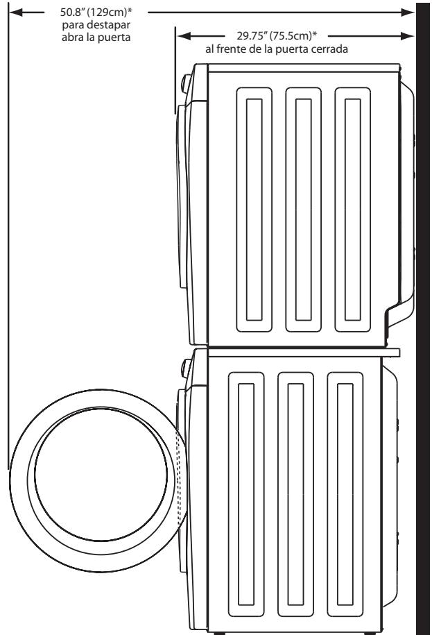 FRIGIDAIRE FAQG7001L - DIMENSIONES DE LA SECADEORA INSTALADA - 3