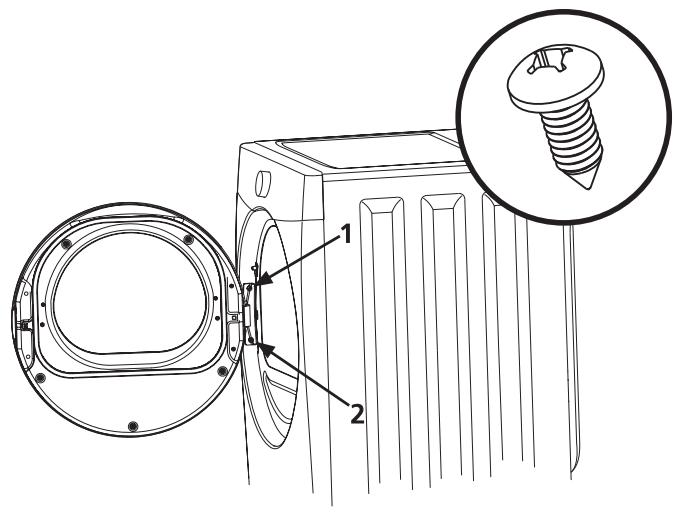 FRIGIDAIRE FAQG7001L - Reinstalación de la puerta - 2