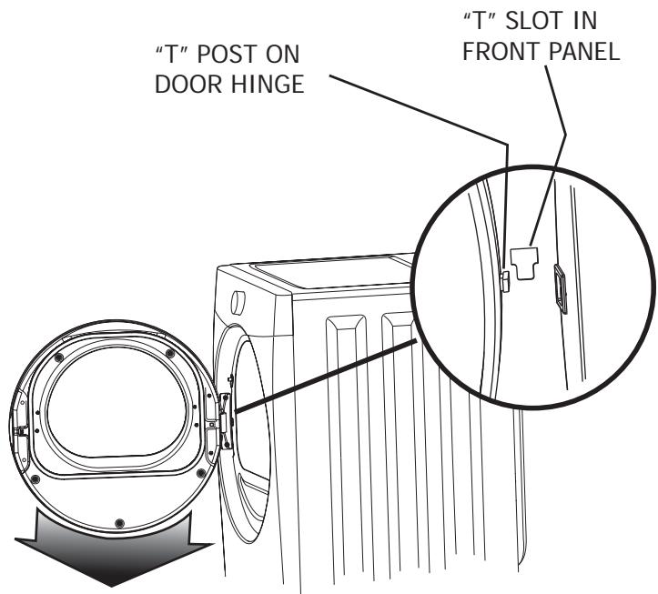 FRIGIDAIRE FAQG7001L - Reattaching the door - 1