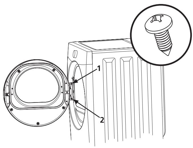FRIGIDAIRE FAQG7001L - Reattaching the door - 2
