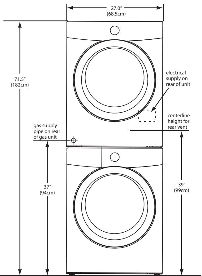 FRIGIDAIRE FAQG7001L - Installation in a Recess or Closet - 8