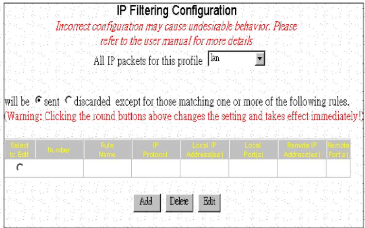 SMC 7301TA - Adding/Editing/Deleting a Packet Rule - 1