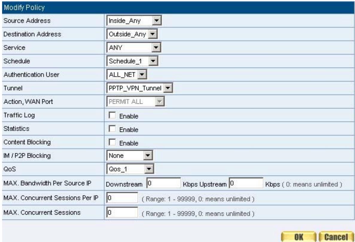 SMC BR21VPN - STEP 4. Enter the following setting in Outgoing Policy: (Figure11-40) - 1