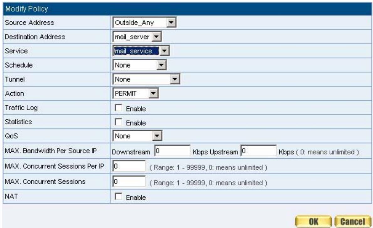 SMC BR21VPN - STEP 5. Complete the policy of restricting the external users to access to internal network server (which may occupy the resource of network) (Figure12-25) - 4