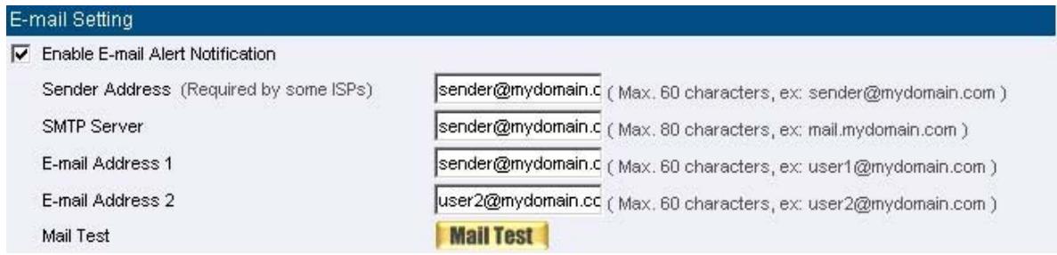 SMC BR21VPN - STEP 1. Enter Setting in System, select Enable E-mail Alert Notification function and set up the settings. (Figrue18-13) - 1