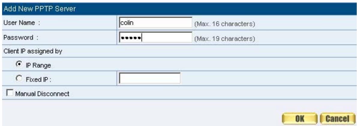 SMC BR21VPN - STEP 2.Add the following settings in PPTP Server of VPN function in the SMC BR21VPN of Company A: - 1