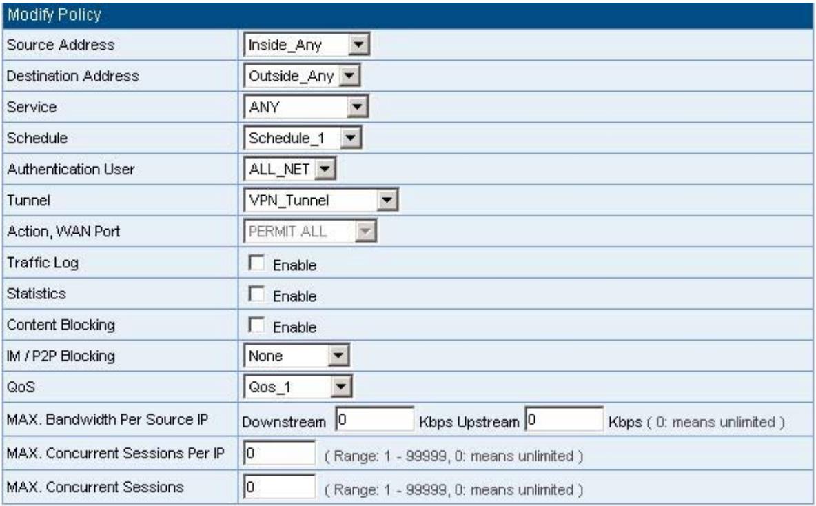 SMC BR21VPN - STEP 11. Enter the following setting in Outgoing Policy: (Figure11-30) - 1