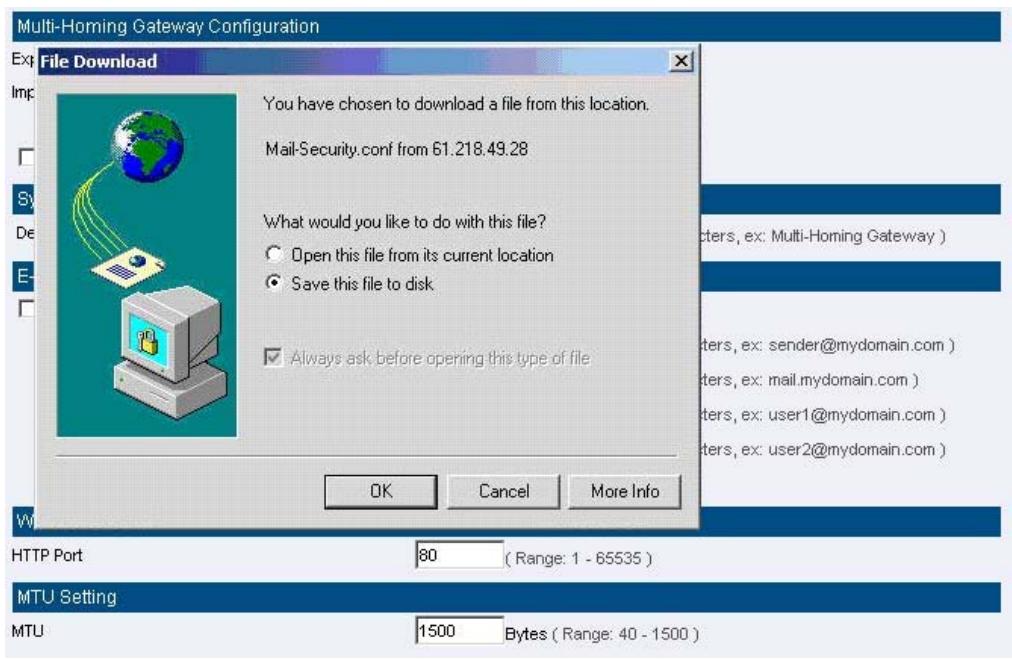 SMC BR21VPN - System Settings- Exporting - 1