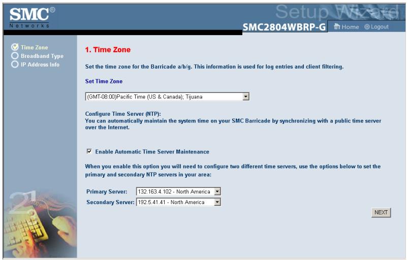 SMC 2304WBR-AG - Time zone (fuseau horaire) - 1