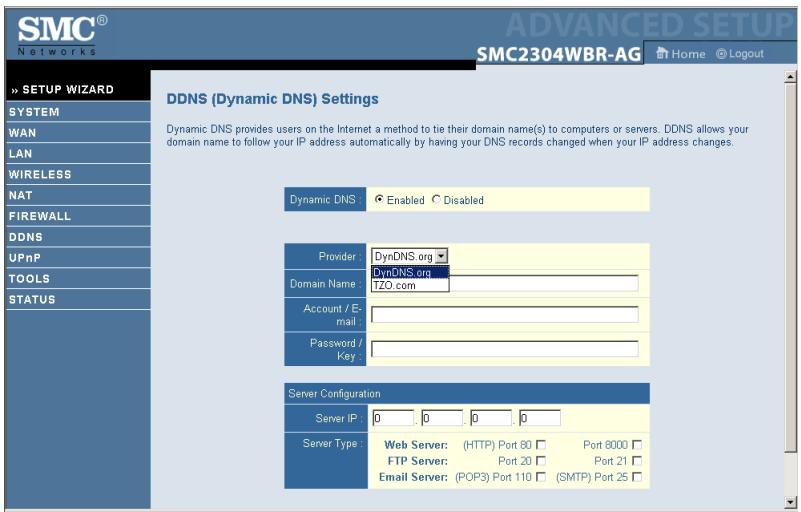 SMC 2304WBR-AG - DDNS (DNS dynamique) - 1