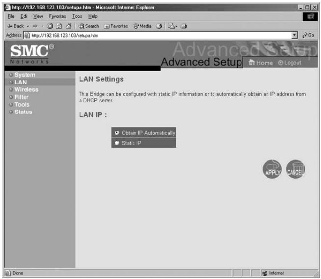 SMC 2482W - | Configure the Wireless Bridge using Web-based Utility (Advanced Setup) - 1