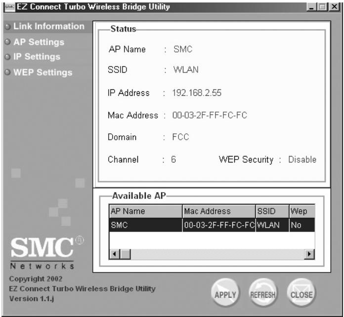 SMC 2482W - | View Wireless Bridge information using Windows-based Utility - 1