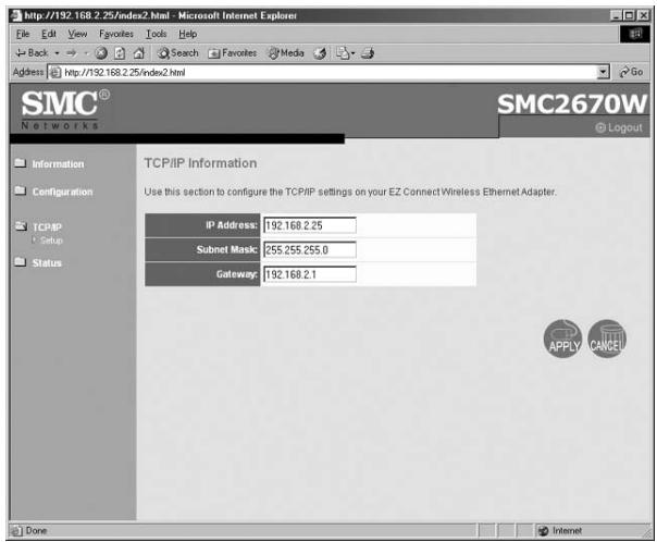 SMC 2670W - | Configure the Wireless Ethernet Adapter using Web-based Utility - 2