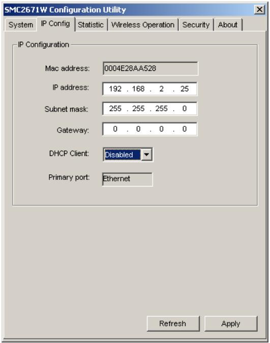 SMC 2671W - IP config (configuration IP) - 1