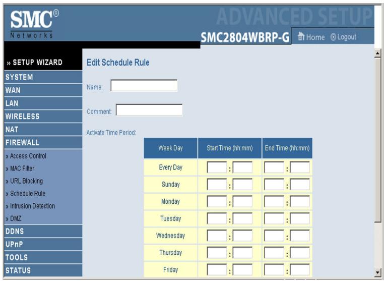 SMC 2804WBRP-G - Add Schedule Rule - 1