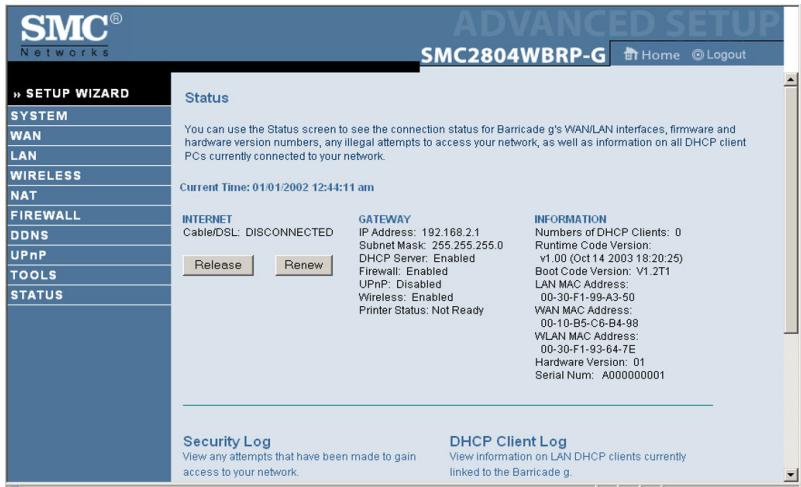 SMC 2804WBRP-G - STATUS - 1