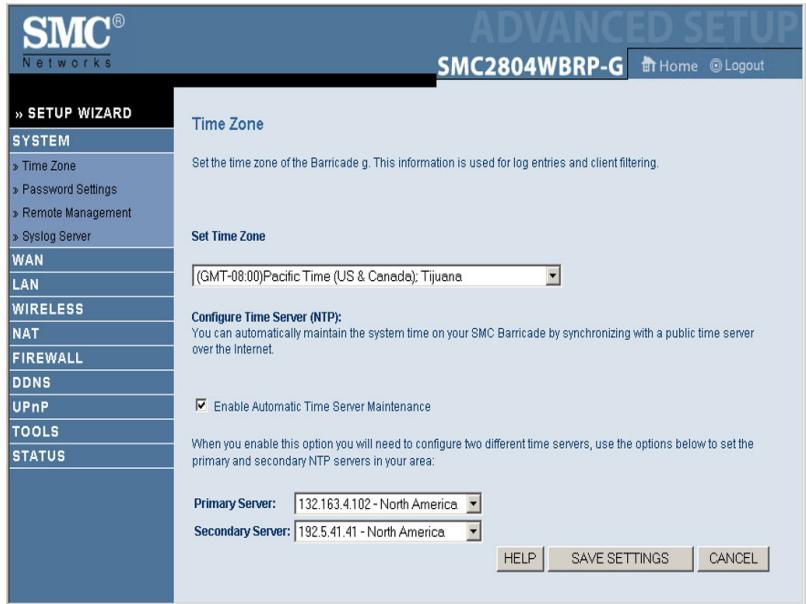 SMC 2804WBRP-G - Time Zone - 1