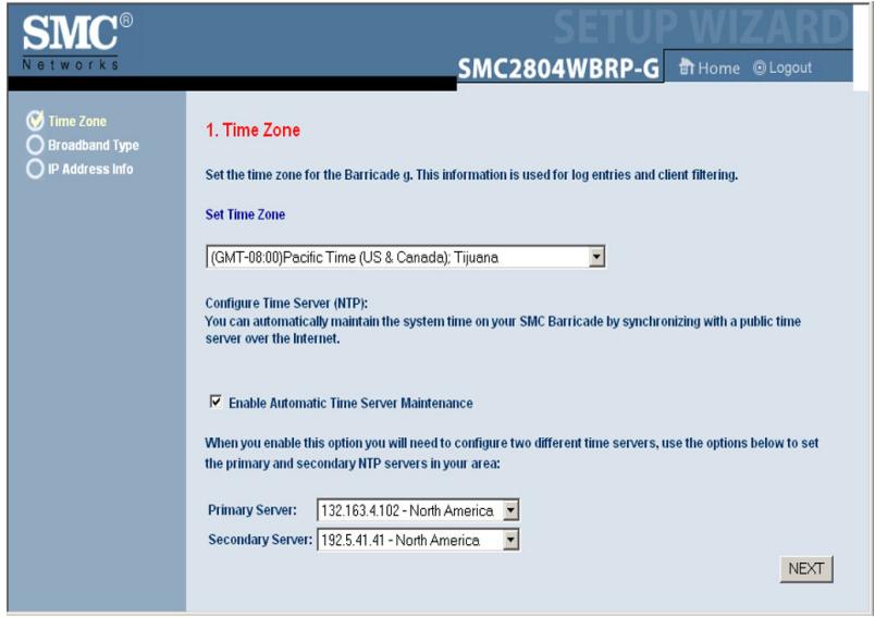 SMC 2804WBRP-G - Time Zone - 1