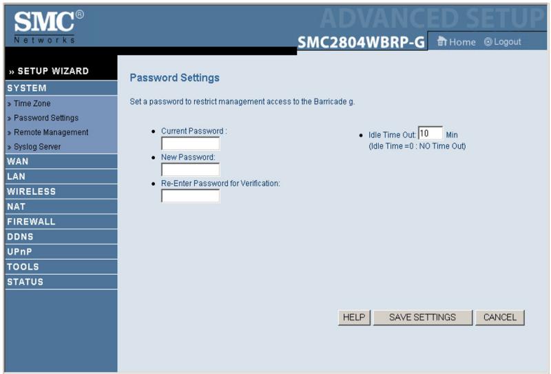SMC 2804WBRP-G - Password Settings - 1