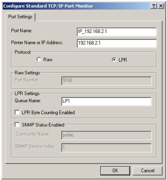 SMC 2804WBRP-G - Configuring the LPR port on Windows 2000/XP - 2