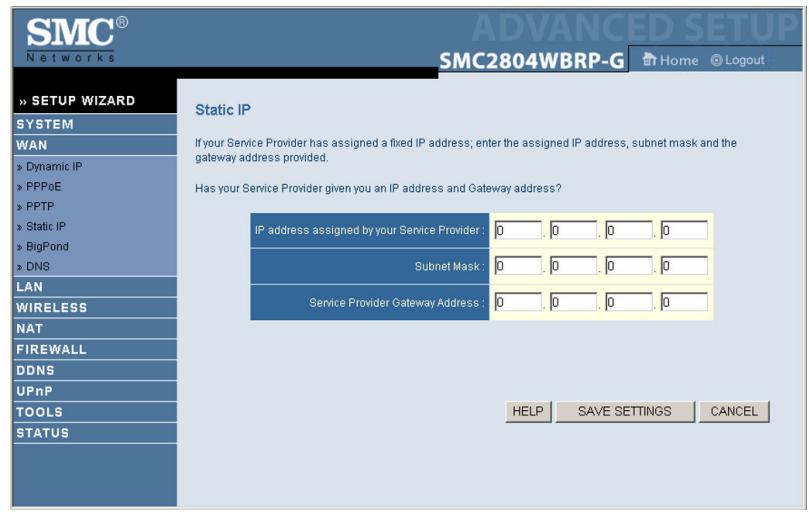 SMC 2804WBRP-G - Static IP Address - 1
