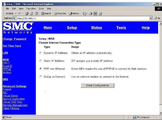SMC 7004ABR - Configuring Your Barricade for PPPoE - 1