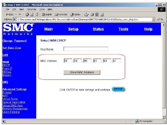 SMC 7004ABR - Configuring Your Barricade for a Dynamic IP Address - 3