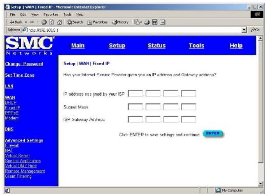 SMC 7004ABR - Configuring Your Barricade .for a Static IP Address - 2