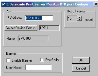 SMC 7004ABR - Step 2: Configuring SMC Barricade Print Server Monitor - 7