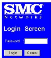 SMC 7004ABR - Note that the password login in case sensitive. - 2