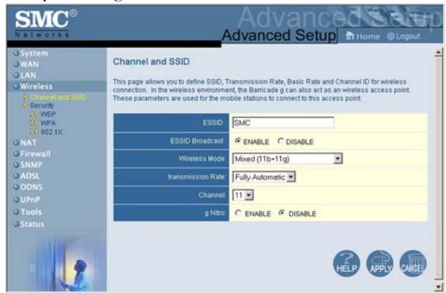 SMC 7804WBRB - Channel and SSID - 1