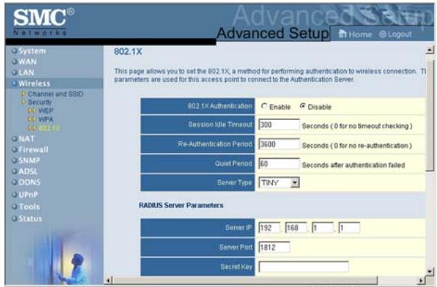 SMC 7804WBRB - 802.1X - 1