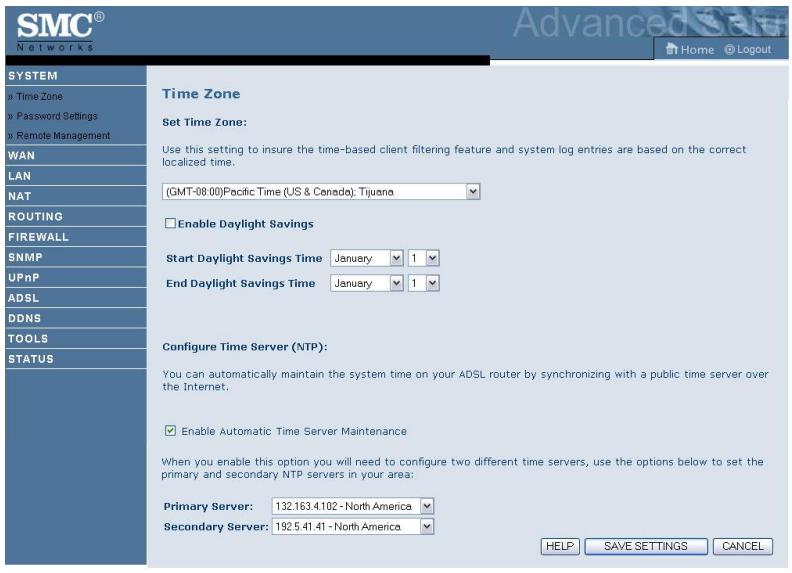 SMC 7904BRA - Time Settings - 1
