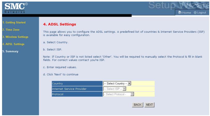 SMC 7904WBRA2 - ADSL Settings - 1