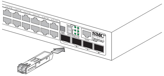 SMC 8848M - Installing an Optional SFP or XFP Transceiver into the Switch - 1