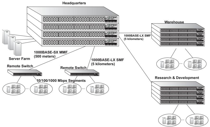 SMC 8848M - Remote Connections with Fiber Cable - 1