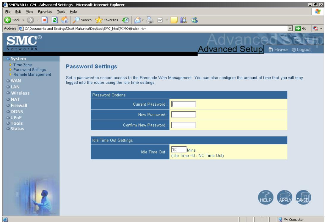SMC WBR14-GM - Password Settings - 1