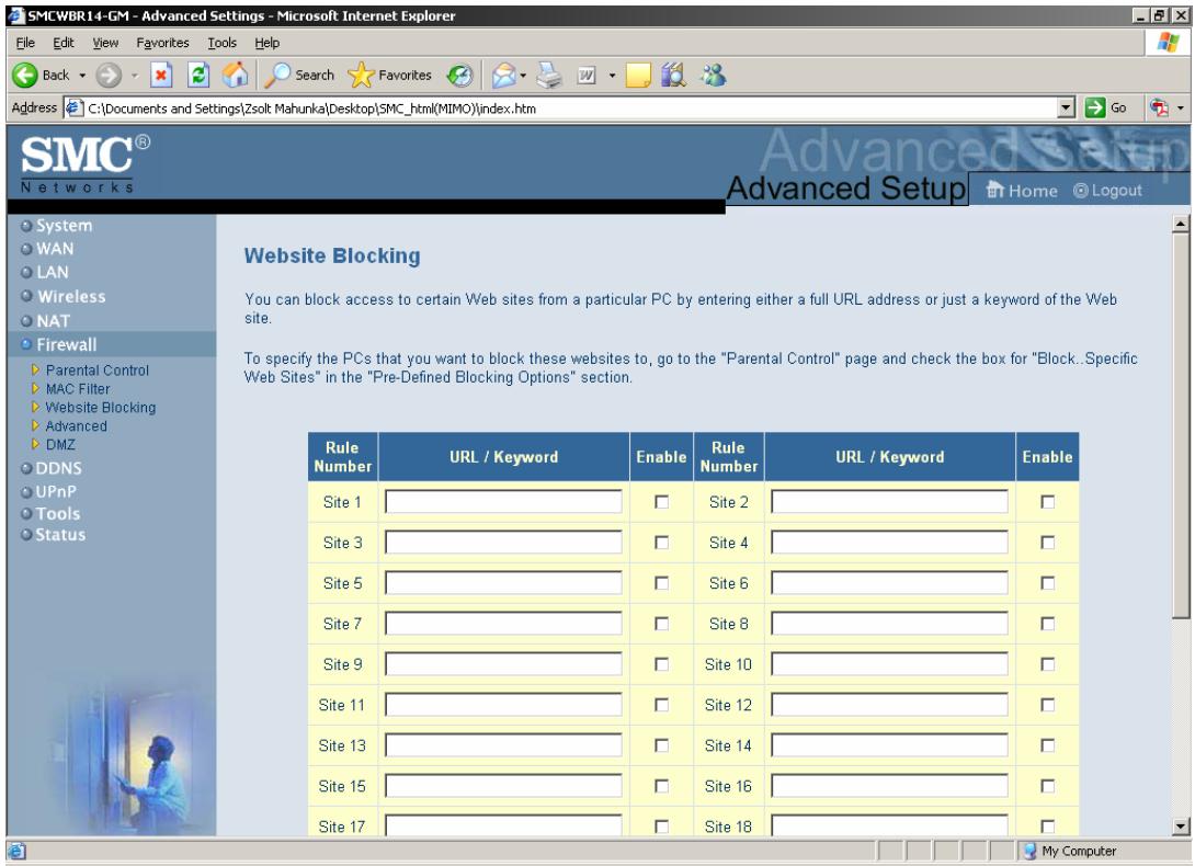 SMC WBR14-GM - URL (Website) Blocking - 1