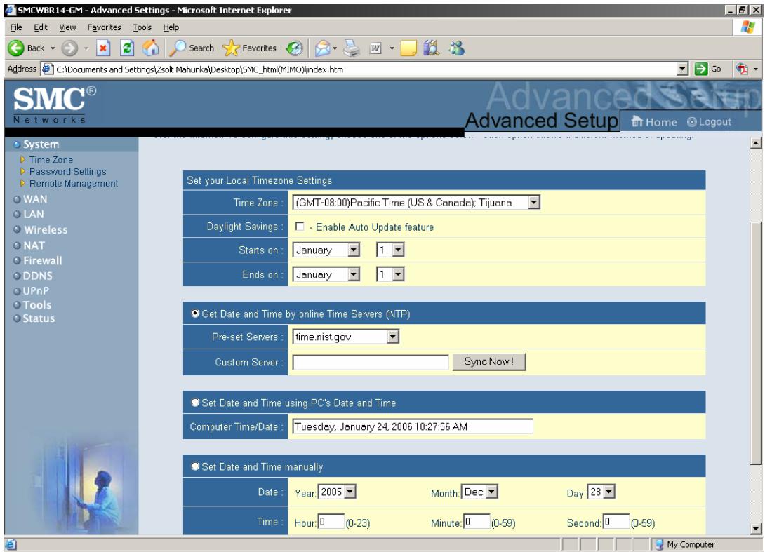 SMC WBR14-GM - Time Zone - 1