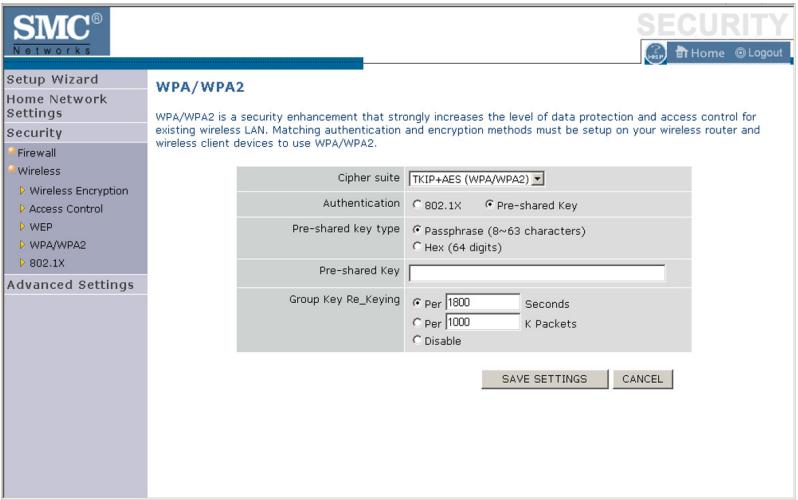 SMC WBR14T-G - WPA/WPA2 - 1