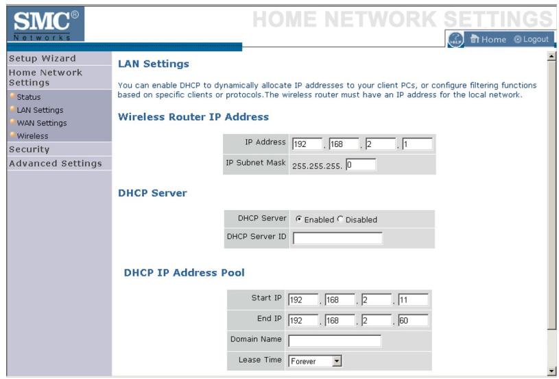 SMC WBR14T-G - LAN Settings - 1