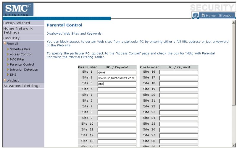 SMC WBR14T-G - Parental Control - 1