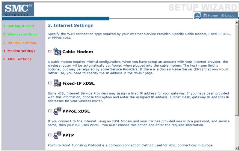 SMC WBR14T-G - Internet Settings - 1