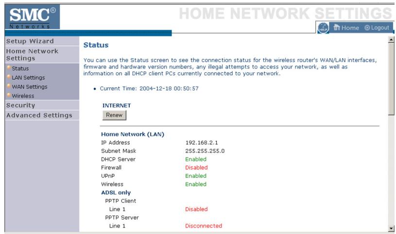 SMC WBR14T-G - Home Network Settings - 1