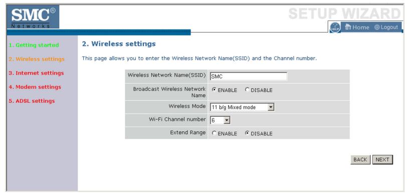 SMC WBR14T-G - Wireless Settings - 1