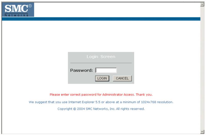 SMC WBR14T-G - Login Screen - 1