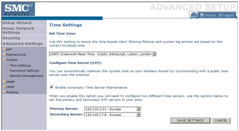 SMC WBR14T-G - Time Settings - 1