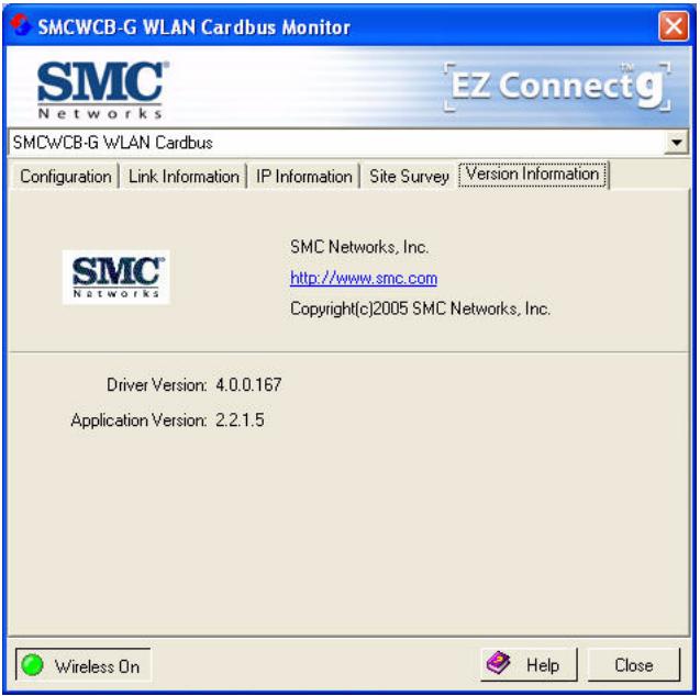 SMC WCB-G - Version Information - 1