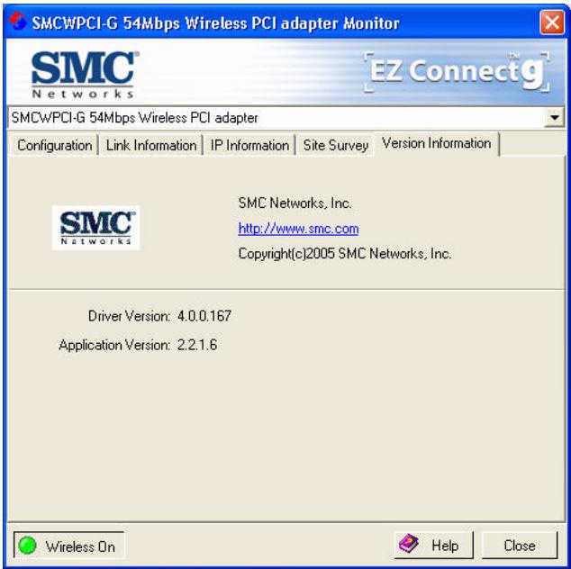 SMC WPCI-G - Version Information - 1