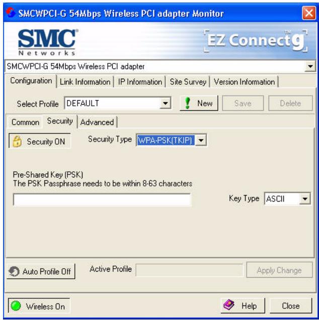 SMC WPCI-G - WPA-PSK Encryption Type - 1